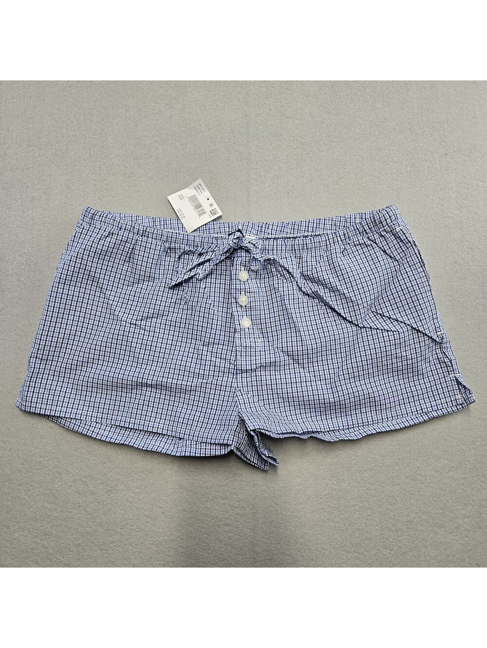 American Eagle AE Lounge Gingham Shorts Womens M Blue Cotton Drawstring NWT